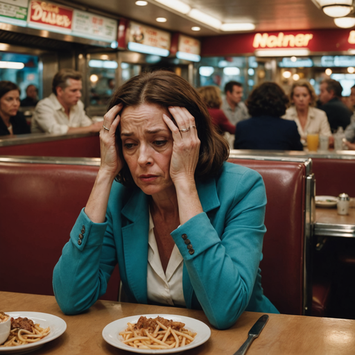 Lost in the Crowd: A Moment of Solitude in a Bustling Diner