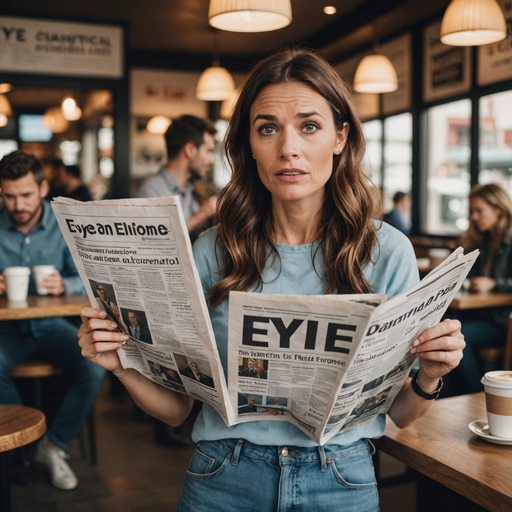 Troubled Times: Woman Reads News with a Frown