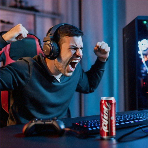 The Thrill of the Game: Gamer’s Intense Focus Captured in a Single Shot