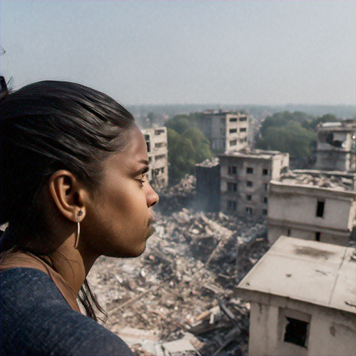 A Solitary Figure Amidst the Ruins