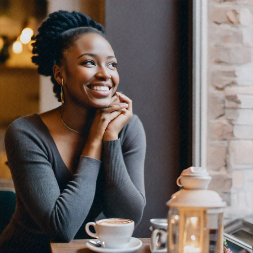 Sunlit Smiles and Contemplation at the Cafe