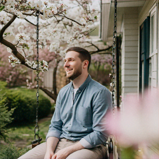 Lost in Thought Amidst the Blossoms