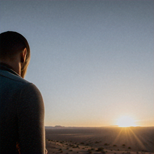 Silhouetted Hope in the Desert Sunset