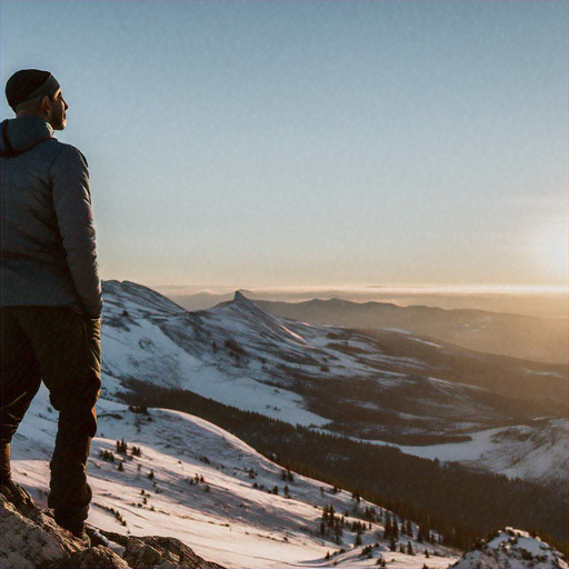 Silhouetted Against the Sunset: A Moment of Solitude on the Mountaintop