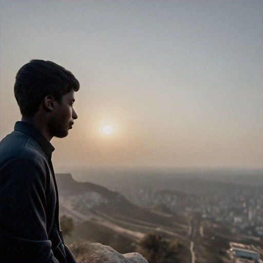 Silhouetted Against the Sunset, a Moment of Contemplation