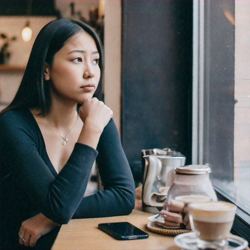 Lost in Thought: A Moment of Contemplation at the Cafe