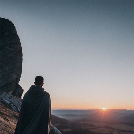 Silhouetted Solitude: A Moment of Tranquility on the Mountaintop