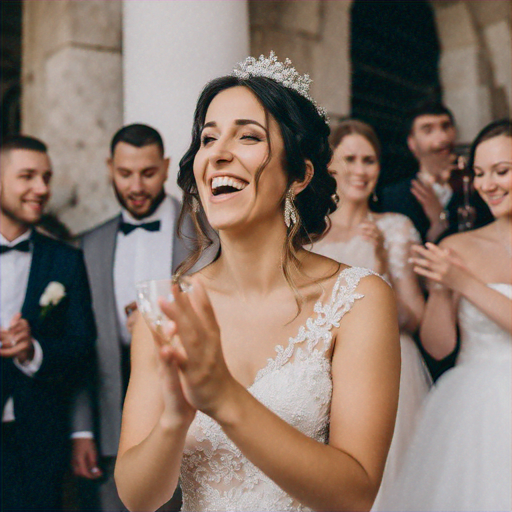 Bride’s Joyful Laughter Lights Up Wedding Celebration