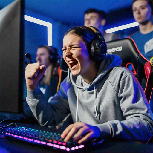 The Thrill of Victory: Gamer’s Intense Reaction Captured