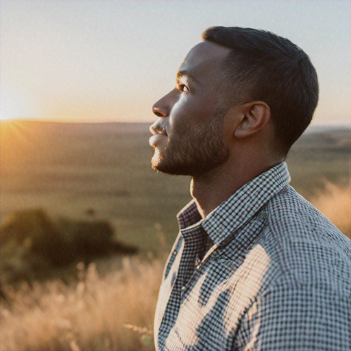 Silhouettes of Hope: A Man Finds Tranquility at Sunset