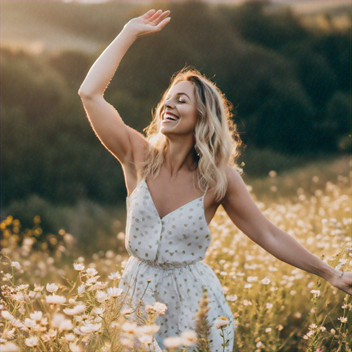 Sun-Kissed Joy in a Field of Flowers