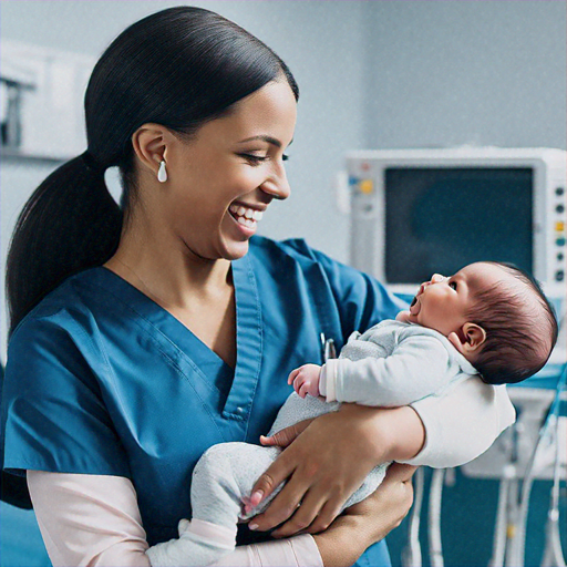 A Moment of Joy and Care: Woman Smiles at Baby in Her Arms