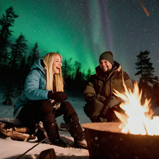 Romance Under the Northern Lights: A Cozy Campfire Tale