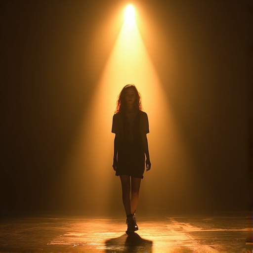 Silhouette of Mystery: A Woman in the Spotlight