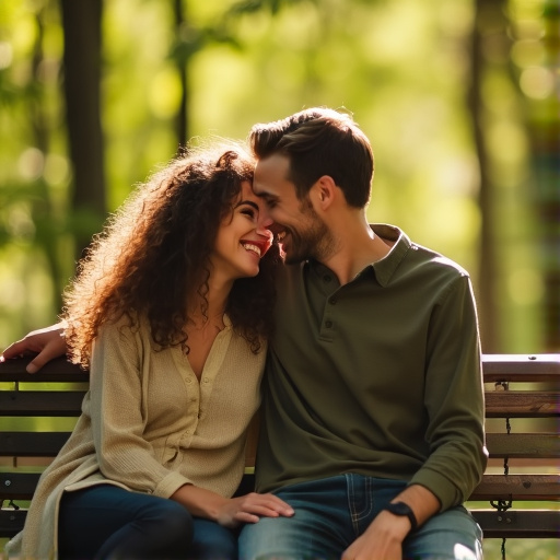 Love in the Park: A Moment of Joy Captured