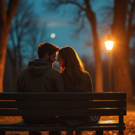 A Moment of Intimacy Under the Streetlight