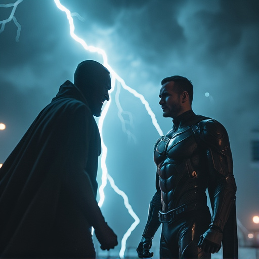 Clash of Titans: Superheroes Face Off in a Storm of Lightning