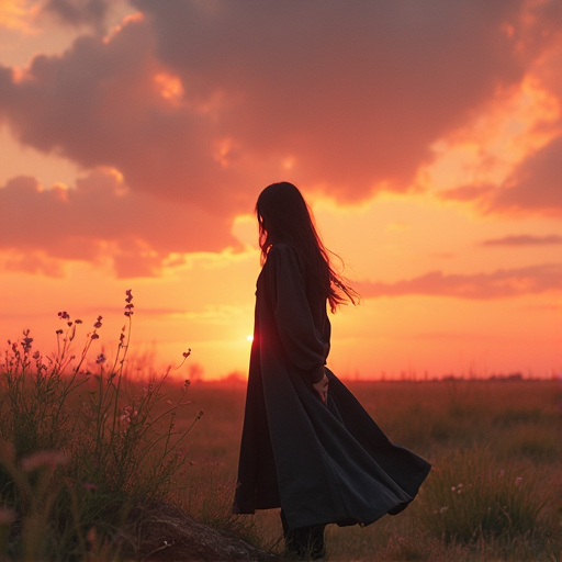 Silhouette of Solitude: A Moment of Contemplation at Sunset