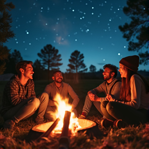 Campfire Magic Under a Starry Sky