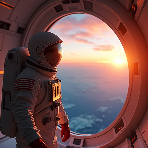 A Moment of Reflection: Astronaut Witnesses Earth’s Sunset from Space