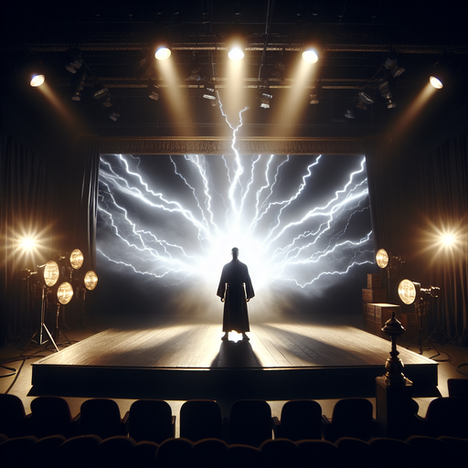 Silhouetted Figure Unveils a Storm of Digital Lightning