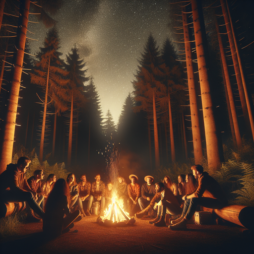 Campfire Tales Under a Starry Sky