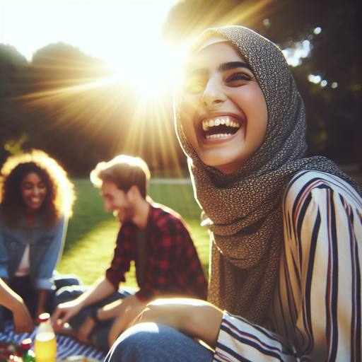 Sun-Kissed Laughter: Friends Share Joyful Picnic