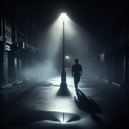 Lost in the Mist: A Solitary Figure Walks into the Unknown