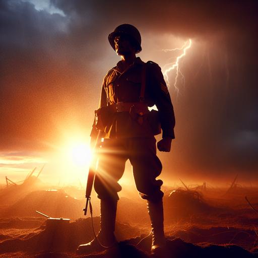 Silhouetted Against the Storm: A Soldier’s Lone Stand