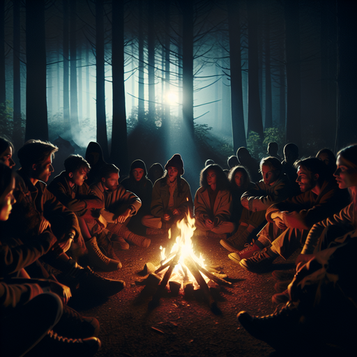 Enigmatic Gathering by the Firelight