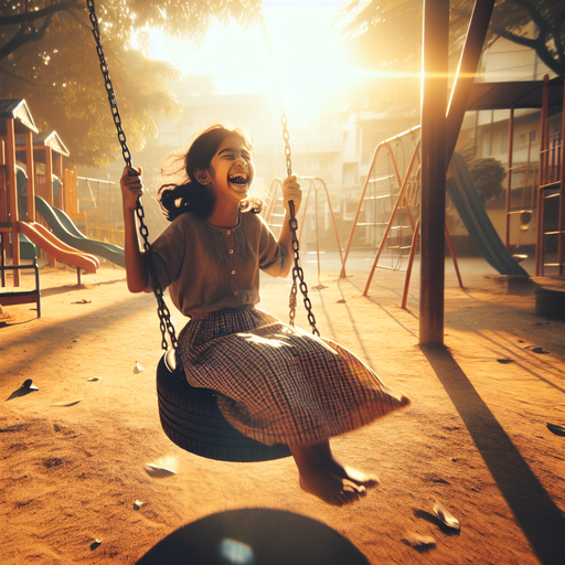 Golden Hour Swinging: A Moment of Joy and Wonder