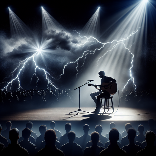 Silhouetted Musician Captures the Stage with Dramatic Lighting