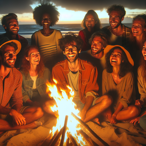 Bonfire Bliss: Friends Gather for a Night of Laughter and Warmth