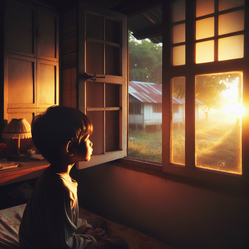 Sunrise Melancholy: A Boy’s Contemplative Moment