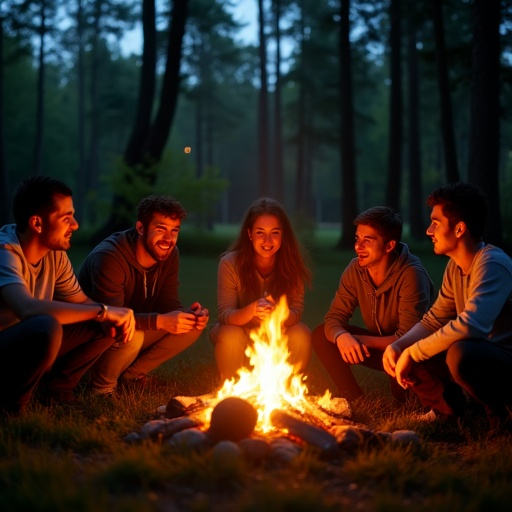 Campfire Companionship: A Cozy Gathering in the Woods