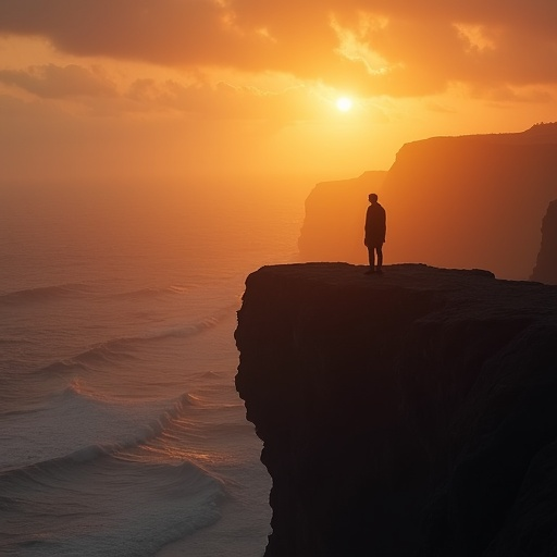 Silhouetted Serenity: A Moment of Tranquility at Sunset