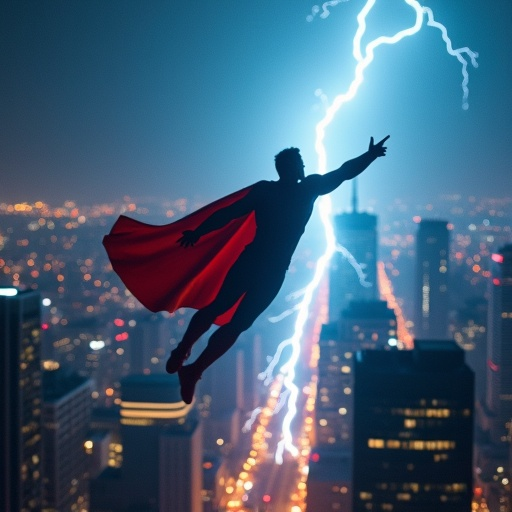 Superhero Soars Through the Storm