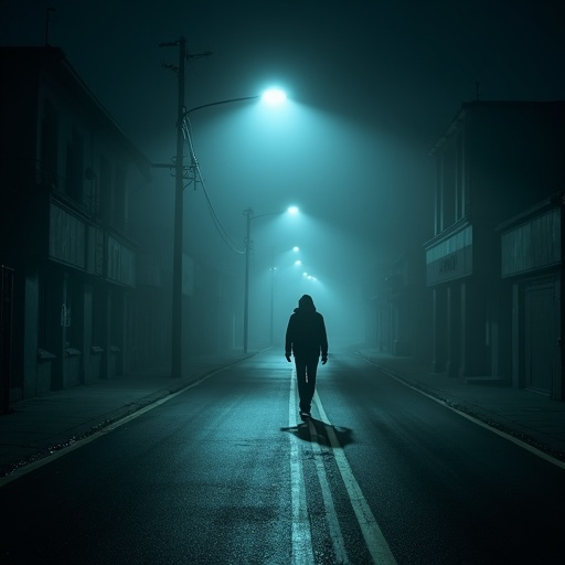 Lost in the Fog: A Figure Walks into the Unknown