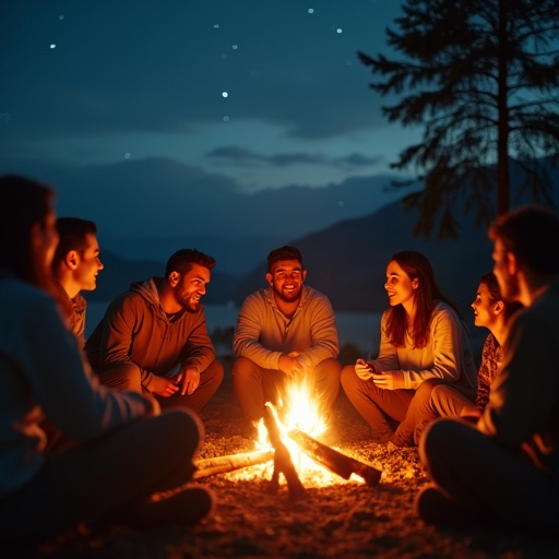 Campfire Nights: Warmth and Friendship Under the Stars