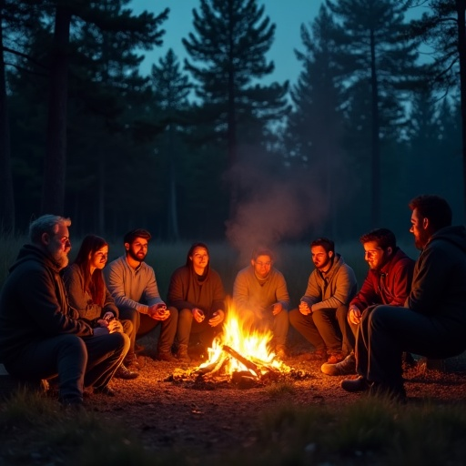 Campfire Tales: Cozy Gathering in the Forest’s Embrace