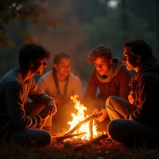 Warmth and Intimacy by the Campfire