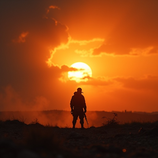 Silhouetted Against the Setting Sun: A Moment of Contemplation