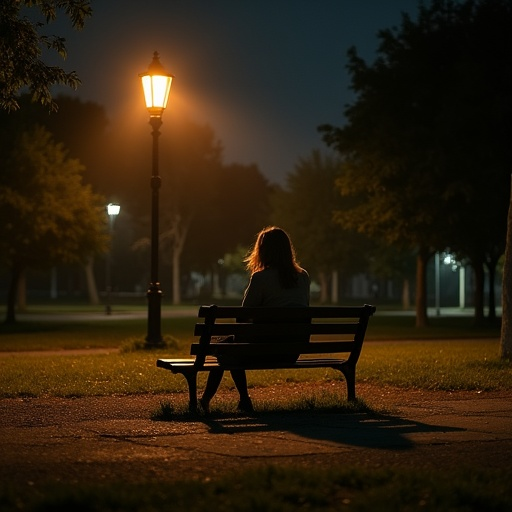 Silhouettes of Solitude: A Moment of Contemplation in the Night