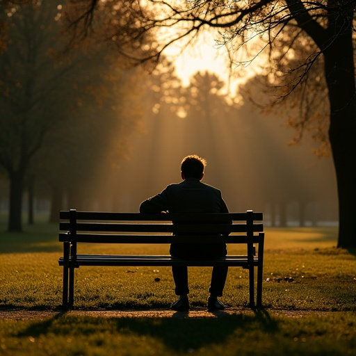 Silhouetted Solitude: A Moment of Contemplation in the Sunlight