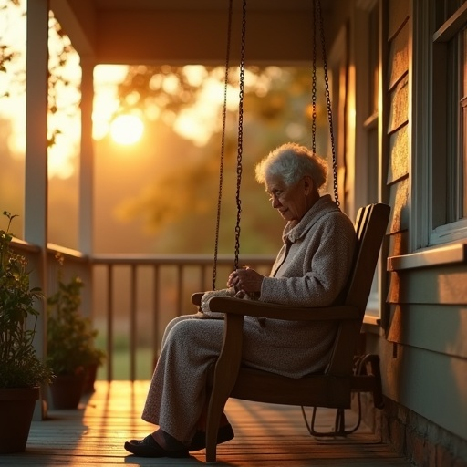 Golden Hour Serenity: A Moment of Tranquility on the Porch