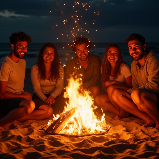 Campfire Cozy on the Beach