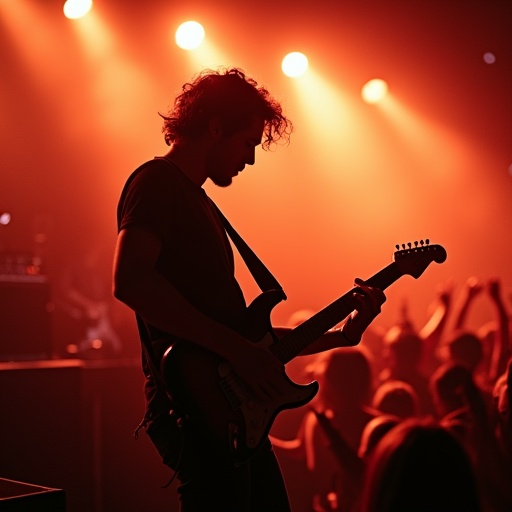 Silhouetted in Orange: A Rock Star’s Moment of Intensity