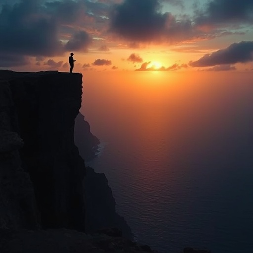 Silhouetted Solitude at Sunset