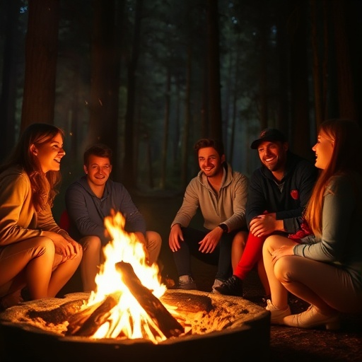 Campfire Companionship: A Warm Glow in the Forest’s Embrace