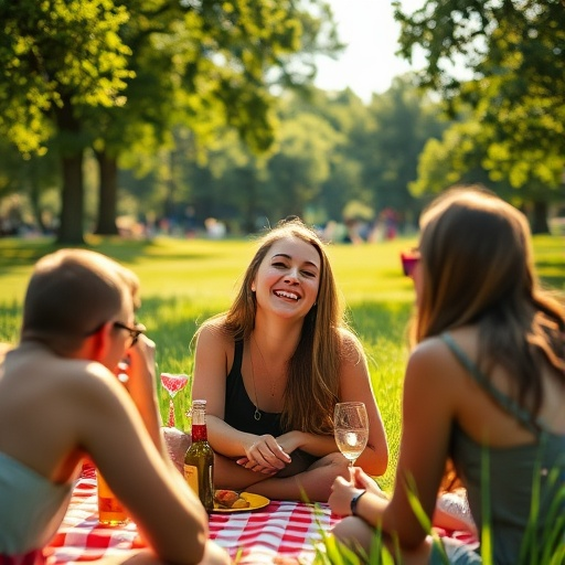 Laughter and Sunshine: Friends Share a Joyful Picnic